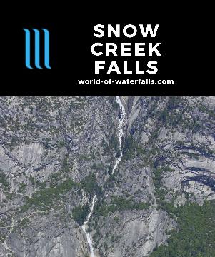 Snow Creek Falls is an elusive 2140ft waterfall in Tenaya Canyon, which can only be seen from the summit of Half Dome - an epic 16-mile hike gaining 4000ft.