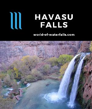 Havasu Falls is one of the most beautiful waterfalls I have ever seen as it drops 90ft off reddish travertine cliffs into colorful turquoise pools below.