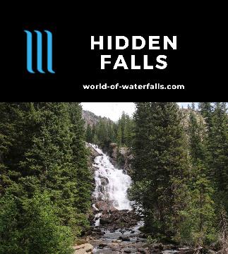 Hidden Falls is a 75-100ft waterfall at the far end of Jenny Lake in Grand Teton National Park accessible by a 1.2-mile round-trip hike after a boat ride.