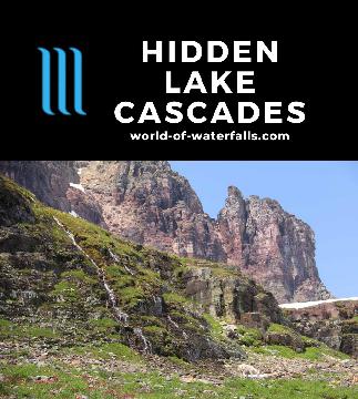 'Hidden Lake Cascades' are an informal name associated with the waterfalls we saw on the Hidden Lake Trail on a hike from Logan Pass in Glacier National Park.
