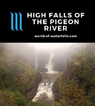 High Falls is a 120ft waterfall on the Pigeon River, which also happens to be a transnational waterfall the river defines the Canada-USA international border.