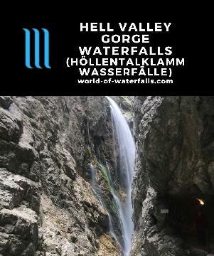 Hollentalklamm Waterfalls (Höllentalklamm Wasserfälle) are falls on the Hammersbach in a narrow gorge under the glaciers of Zugspitze near Grainau, Germany.