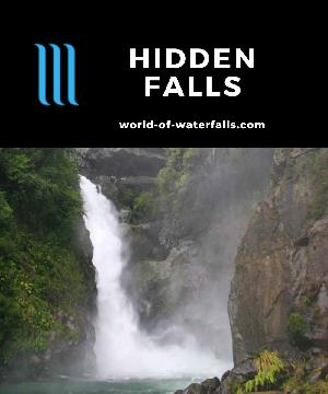 Hidden Falls is a gushing 20-25m waterfall that we reached by hiking 10-12km round-trip on the lush Hollyford Track in New Zealand's Fiordland National Park.