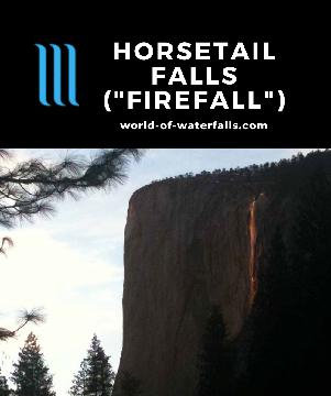 Horsetail Falls is a seasonal waterfall made famous by Galen Rowell's 'Natural Firefall' photograph, which has blown up and gone viral in the internet.