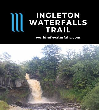 Ingleton Waterfalls Trail is a 4.5-mile loop accessing many waterfalls (including Thornton Force) on the River Twiss and the River Doe in the Yorkshire Dales.