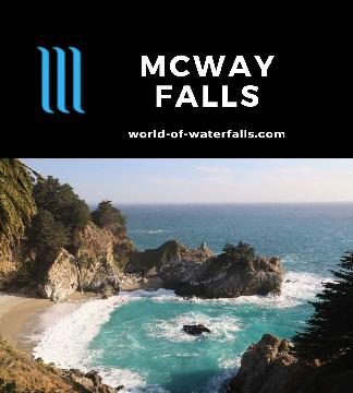 McWay Falls is an 80ft year-round waterfall dropping onto a beach on the Big Sur Coast. It's one of the best spots to witness the ocean meeting the sky.