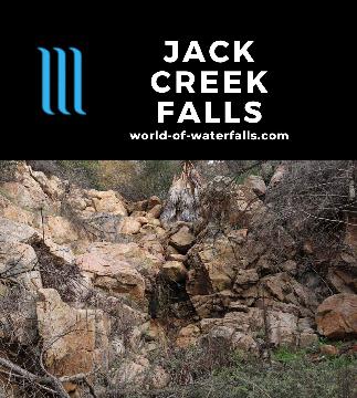 Jack Creek Falls is a seasonal bouldery waterfall in the Dixon Lake Recreation Area in Escondido, California, requiring precise timing to see it perform.