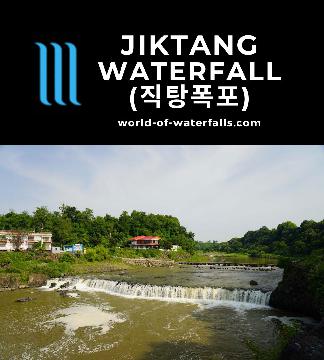 Jiktang Falls (직탕폭포; Jiktang Pokpo) is a wide river waterfall (which is quite rare in South Korea) on the Hantangang River near the North Korean border.