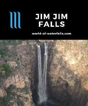 Jim Jim Falls (Barrkmalam) is a 200m plunge waterfall in Kakadu National Park experienced by a rugged 4wd road or from the air, but performs best in the Wet.