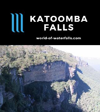 Katoomba Falls is waterfall with views from easily-accessed lookouts and the Katoomba Scenic Skyway near Echo Point and the Three Sisters in the Blue Mountains.
