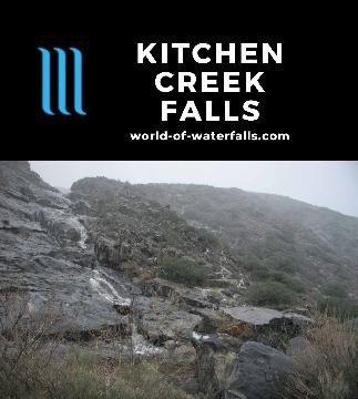 Kitchen Creek Falls is a 150ft seasonal waterfall sitting within the typically hot and dry deserts about 50 miles east of San Diego off the Pacific Crest Trail.