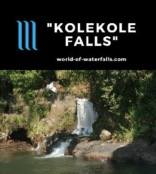 Kolekole Falls is a name I'm using for this little cascade which can be a popular swimming hole in Kolekole Beach Park when the stream and oceans are calm.