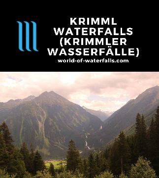 Krimml Waterfalls (Krimmler Wasserfälle) are a set of at least 4 thundering falls in the Salzburg Region dropping a total of 381m making them Austria's biggest.