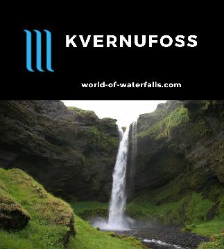 Kvernufoss is the overlooked neighbor of the popular Skógafoss and the Skógar turf farms reachable by an unoffocial hike and scramble to a secluded cove.