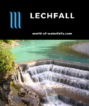 Lechfall is a man-made waterfall spilling over a dam ladder on the Lech River built in the 18th century as a means of flood control near Füssen, Germany.