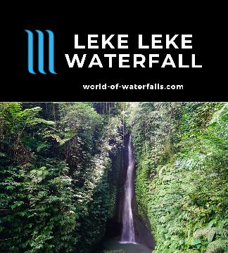 The once obscure Leke Leke Waterfall has been becoming popular in recent years as it featured a tall attractive drop with a cave-like overhang at its base.