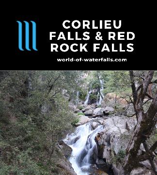 Corlieu Falls & Red Rock Falls are 80ft and 20ft waterfalls on Lewis Creek experienced on Lewis Creek National Recreation Trail between Oakhurst and Yosemite.
