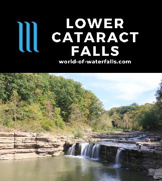 Lower Cataract Falls is an 18ft waterfall on Mill Creek that is the more accessible falls in Cataract Falls State Recreation Area near Indianapolis, Indiana.