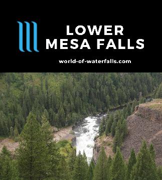 Lower Mesa Falls is a 65ft waterfall on the Henry's Fork of the Snake River on the Mesa Falls Scenic Byway in Idaho between West Yellowstone and Ashton.