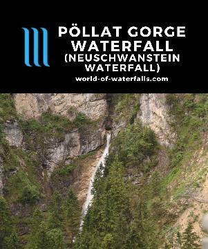 Poellat Gorge Waterfall (Pöllatschlucht Wasserfall) is a 30m falls beneath Maria's Bridge (Marienbrücke) next to Neuschwanstein Castle near Füssen, Germany.