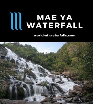 Mae Ya Waterfall is a 40m tall 100m wide spreading waterfall in Doi Inthanon National Park that we think is every bit as impressive as the Thi Lo Su Waterfall.