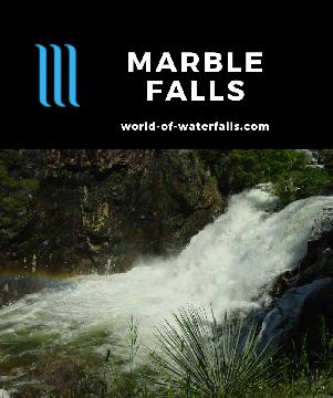 Marble Falls consists of several cascades both upstream and downstream from its main 30-40ft drop on the Marble Fork Kaweah River in Sequoia National Park.