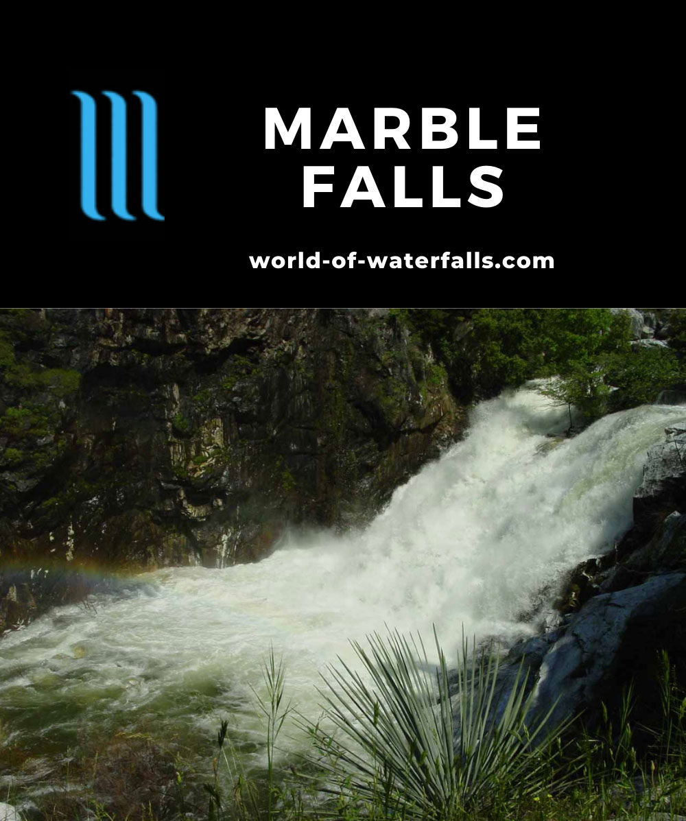 Marble Falls Waterfall Surrounded by Marble in Sequoia NP