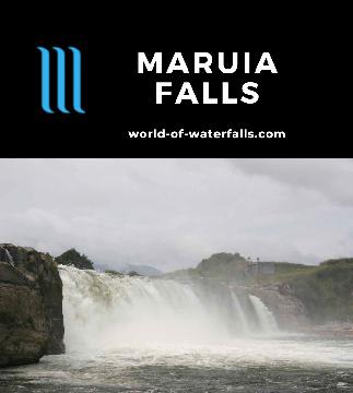 Maruia Falls is an easy-to-see 9-11m waterfall on the Maruia River said to have grown 8m after the Murchison Earthquake in 1929 in New Zealand's South Island.