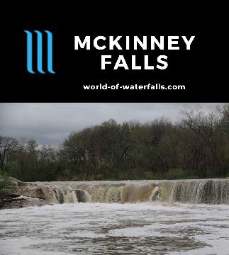 McKinney Falls is a pair of broad 15-20ft waterfalls where Onion Creek and Williamson Creek combined in a state park within the city limits of Austin, Texas.