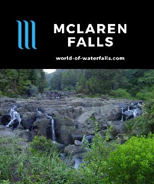 McLaren Falls and Marshall Falls are two different waterfalls in close proximity to each other. McLaren Falls is regulated and Marshall Falls is a short walk.