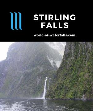 Stirling Falls is a permanent waterfalls with a 155m drop right into the Milford Sound often surrounded by many other waterfalls due to the area's high rainfall