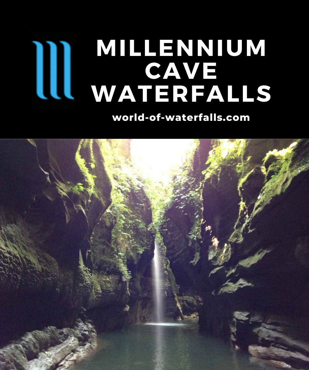 Millenium_Cave_056_jx_11232014 - The 'Hidden World Waterfall' - one of the Millenium Cave Waterfalls seen on the tour