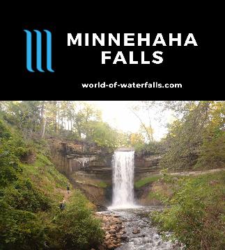 Minnehaha Falls is a 55ft waterfall on Minnehaha Creek draining into the Mississippi River in a park setting within the city of Minneapolis, Minnesota.
