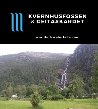 Both Kvernhusfossen and Geitaskardet are attractive waterfalls on opposite sides of the valley of Modalen and the rural town of Mo in Vestland, Norway.