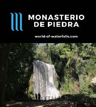 Monasterio de Piedra (Stone Monastery) is a lush natural park near Zaragoza, Spain, that featured countless waterfalls where the tallest is at least 60m tall.
