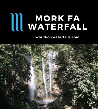 The Mork Fa Waterfall is a 60m plunging falls accessed by a short walk that included Ob-Noi Waterfall in Doi Suthep-Pui National Park near Pong Dueat Geyser.