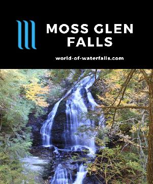 Moss Glen Falls is a 125ft waterfall that we accessed on a 40-minute out-and-back hike in C.C. Putnam State Forest near the resort town of Stowe, Vermont.