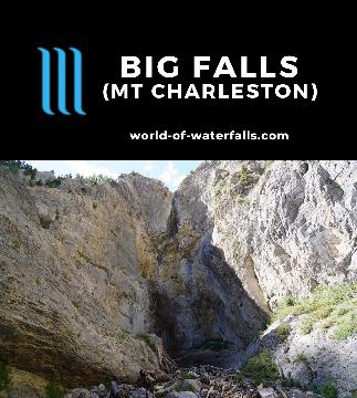 Big Falls was an elusive 150-200ft plunging seasonal waterfall in the Mt Charleston area by Las Vegas, and it's very close to the popular Mary Jane Falls.