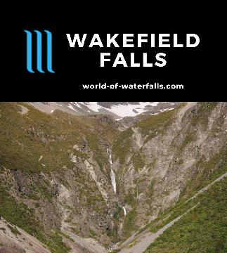 Wakefield Falls is perhaps the most prominent of the named waterfalls in the Mt Cook (Aoraki) area that we saw from the road as we drove to the Tasman Glacier.