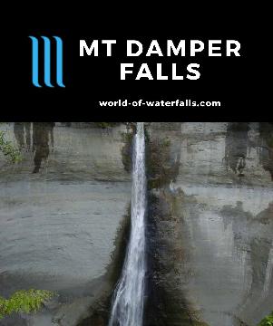Mt Damper Falls is a 74m waterfall in the Taranaki Region near the Forgotten World Highway reachable by a pleasant 20-minute walk in the Waitaanga Forest.