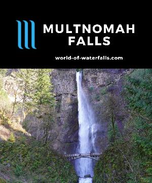 Multnomah Falls is a 620ft two-tiered waterfall just east of Portland spanned by a historic bridge. It is easily Oregon's most famous and accessible waterfall.