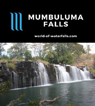 Mumbuluma Falls is a series of two wide waterfalls falling some 5-10m each near Mansa. During our visit, local kids used the plunge pools as swimming holes.