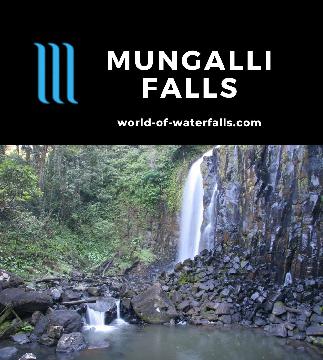 Mungalli Falls consists of three apparent tiers with a cumulative 75m drop accessed from a Student Village and Wilderness Retreat in the Atherton Tablelands.