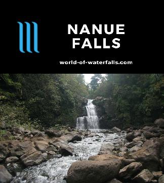 Nanue Falls is really a series of waterfalls on the Nanua Stream, but reaching a good view of one of the falls requires a very tricky and awkward scramble.