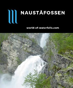 Naustafossen (Nauståfossen) is a prominent 110m waterfall in the remote Trollheimen Mountains behind the hamlet of Kårvatn in Møre og Romsdal County, Norway.