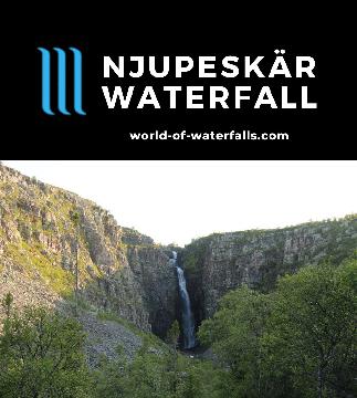 Njupeskar (Njupeskär) is a protected 93m waterfall on the Njupån in Fulufjället National Park near Särna, Sweden, which I experienced on a 4km loop hike.