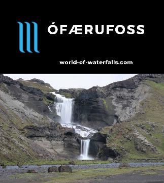 Ofaerufoss (Ófærufoss) is a rugged backcountry waterfall in the Eldgjá Chasm that we saw as part of a Landmannalaugur Tour from the town of Kirkjubæjarklaustur.