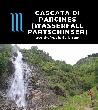 Cascata di Parcines (Parcines Waterfall or Wasserfall Partschinser in German) is a 98m waterfall making it one of the tallest in the Alto Adige region of Italy.
