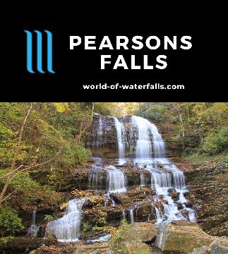 Pearsons Falls (or Pearson's Falls) is a 90ft waterfall at the end of a tranquil family-friendly stroll in a glen owned and maintained by the Tryon Garden Club.