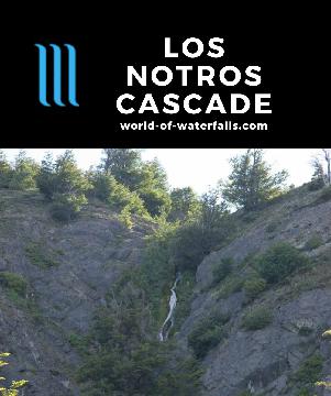 Los Notros Cascade is the informal name I'm giving this little lacy cascade next to the upscale Los Notros Hotel near the world famous Perito Moreno Glacier...